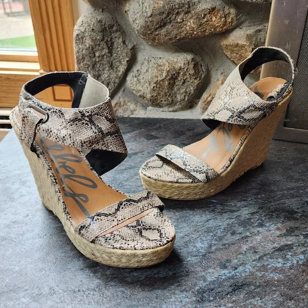 Rebels Kabuki Wedge Snakeskin Sandal Size 7.5